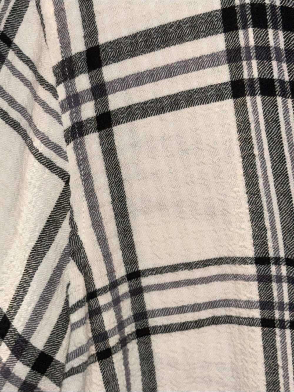 Plaid Button-Down Shirt in Black and White - Picture 5 of 5